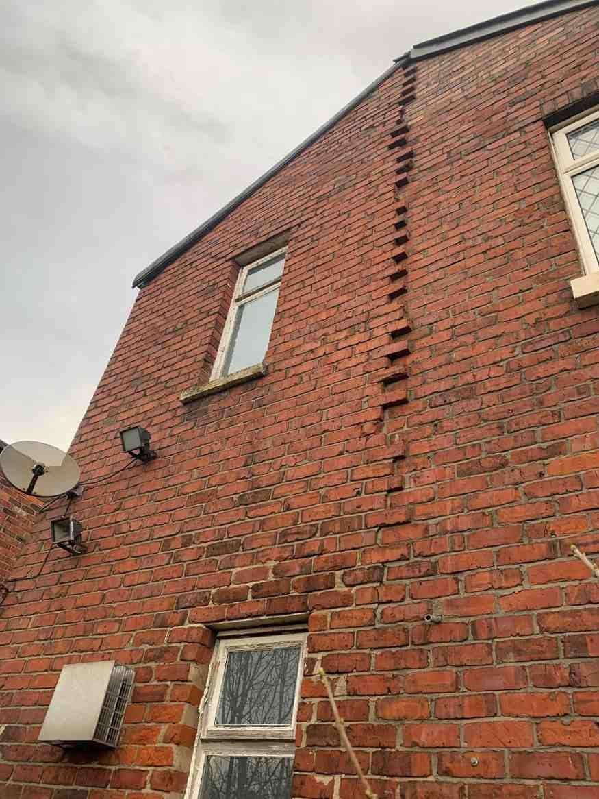 Gable wall rebuilt and repaired by AJ Brickwork in Manchester
