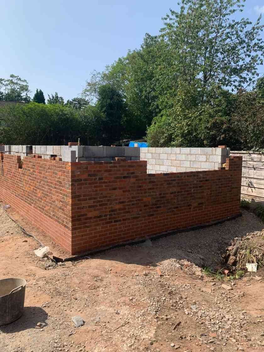 Brickwork built up from foundation level by AJ Brickwork in Manchester